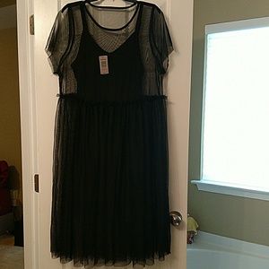 Torrid Black Sheer Dress with build-in black slip